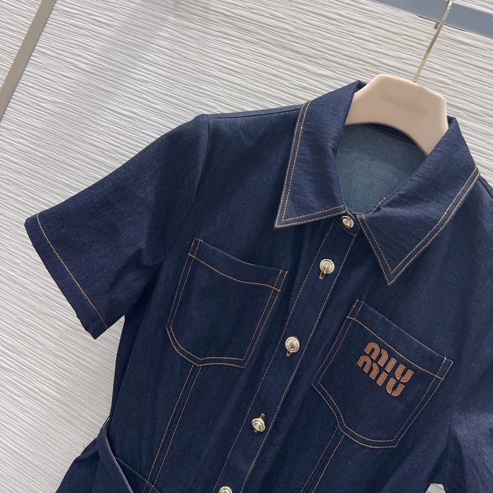 Miu Miu dark blue denim dress - Picture 5 of 7